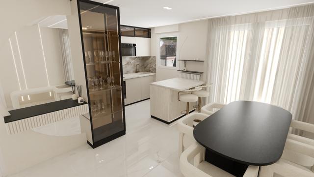 Apartamento Minimalista en Blanco y Oro - Imagen 2