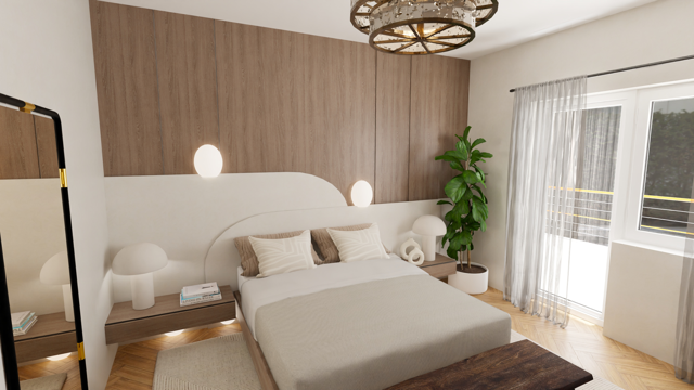 Dormitorio Zen Contemporáneo con Elementos Orgánicos - Imagen 1