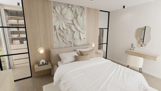 Suite de lujo con vestidor integrado y relieve floral escultural - Imagen 3