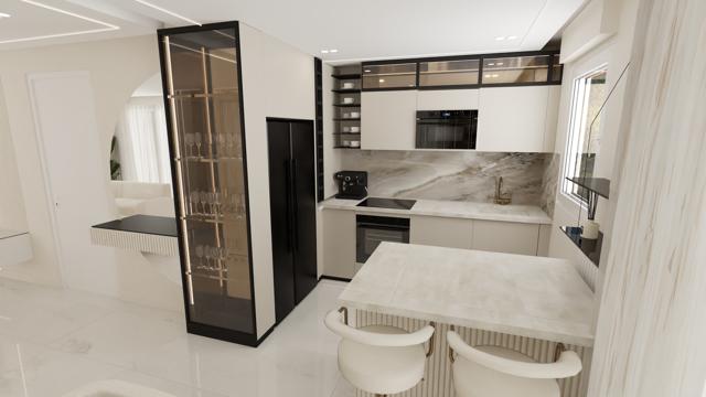 Apartamento Minimalista en Blanco y Oro - Imagen 4