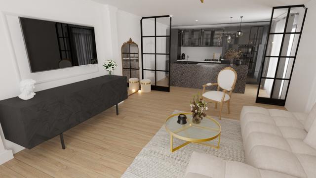 Fusión Contemporánea Cocina y Salón con Alma Industrial